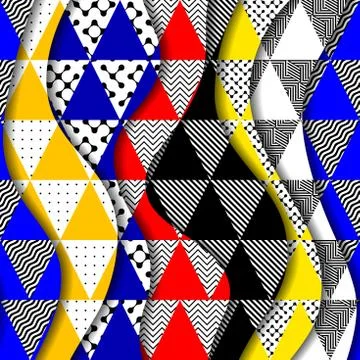 Classic polka dot pattern in a patchwork collage style. Illustrazione stock