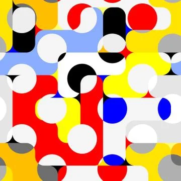 Classic polka dot pattern in a patchwork collage style. Stock Illustration