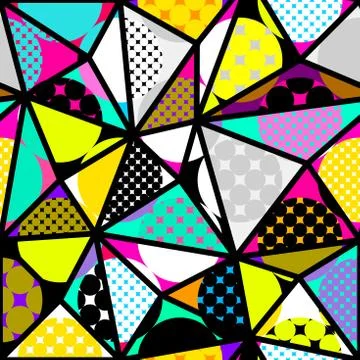 Classic polka dot pattern in a patchwork collage style. Stock Illustration