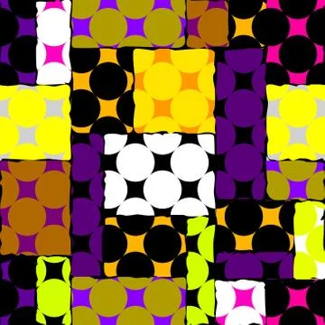 Classic polka dot pattern in a patchwork collage style. イラスト素材