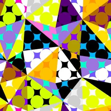 Classic polka dot pattern in a patchwork collage style. イラスト素材