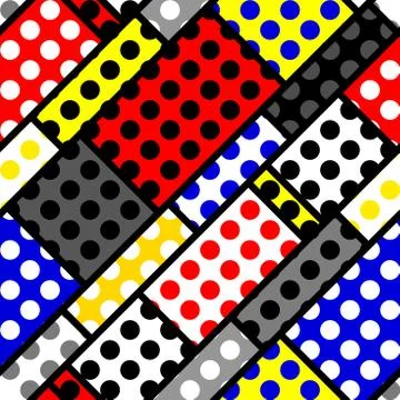 Classic polka dot pattern in a patchwork collage style. Illustrazione stock