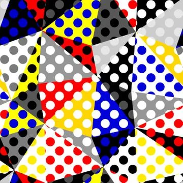 Classic polka dot pattern in a patchwork collage style. 库存插图