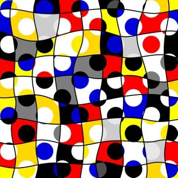 Classic polka dot pattern in a patchwork collage style. Stockillustratie