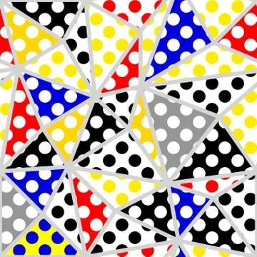 Classic polka dot pattern in a patchwork collage style. Illustrazione stock