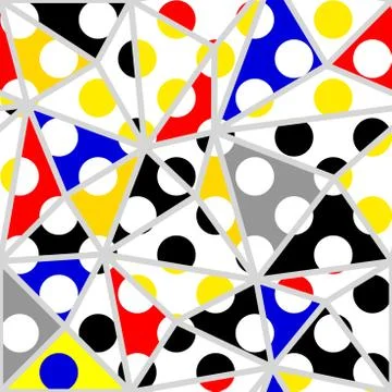 Classic polka dot pattern in a patchwork collage style. イラスト素材