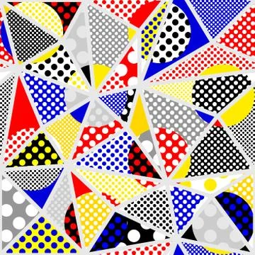 Classic polka dot pattern in a patchwork collage style. Illustrazione stock