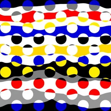 Classic polka dot pattern in a patchwork collage style. イラスト素材