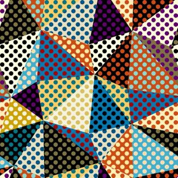 Classic polka dot pattern in a patchwork collage style. Stock Illustration