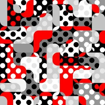 Classic polka dot pattern in a patchwork collage style. 스톡 일러스트