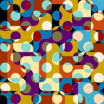 Classic polka dot pattern in a patchwork collage style. イラスト素材