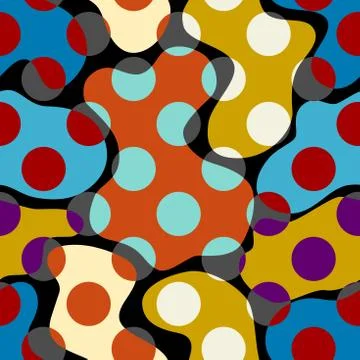 Classic polka dot pattern in a patchwork collage style. Illustrazione stock