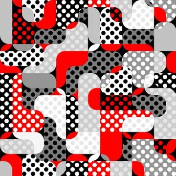 Classic polka dot pattern in a patchwork collage style. Stockillustratie