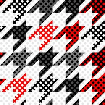 Classic polka dot pattern in a patchwork collage style. Stock Illustration