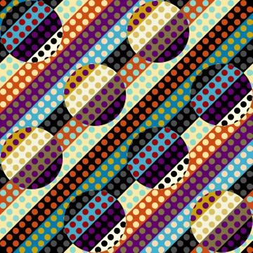Classic polka dot pattern in a patchwork collage style. イラスト素材