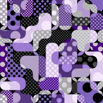 Classic polka dot pattern in a patchwork collage style. イラスト素材