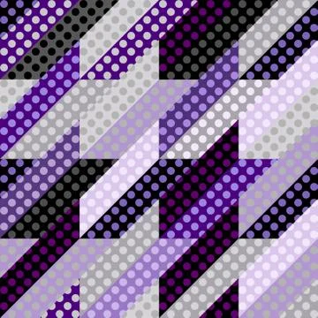 Classic polka dot pattern in a patchwork collage style. Illustrazione stock