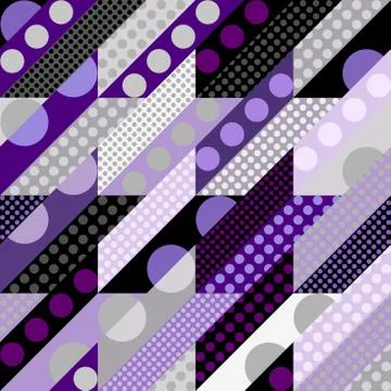 Classic polka dot pattern in a patchwork collage style. イラスト素材