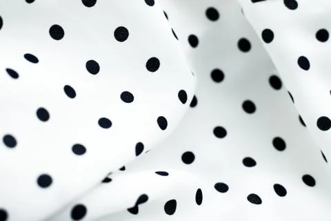 Classic polka dot textile background texture, black dots on white luxury fabr Stockfoto's