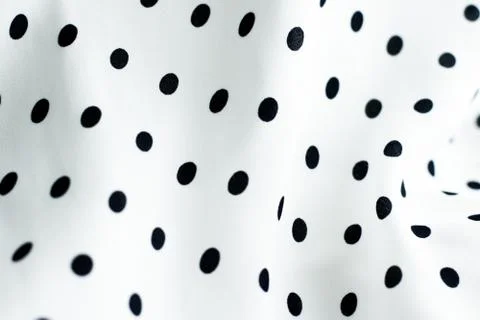 Classic polka dot textile background texture, black dots on white luxury fabr 스톡 사진