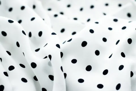 Classic polka dot textile background texture, black dots on white luxury fabr 스톡 사진