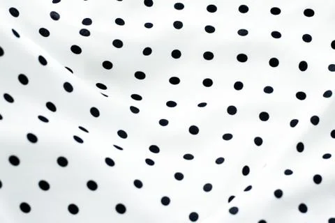 Classic polka dot textile background texture, black dots on white luxury fabr 스톡 사진
