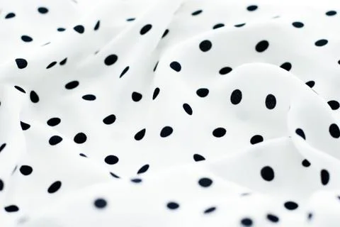 Classic polka dot textile background texture, black dots on white luxury fabr 스톡 사진