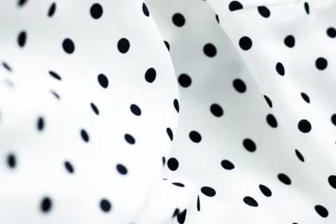 Classic polka dot textile background texture, black dots on white luxury fabr 스톡 사진