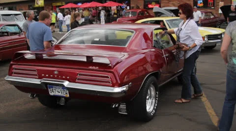 Classic Pontiac Rear View Stock Footage 25240247