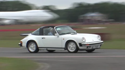 Classic Porsche on track Stock Footage 52365459