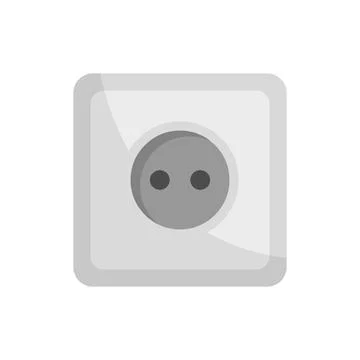 Classic power socket icon flat isolated Stock Illustration
