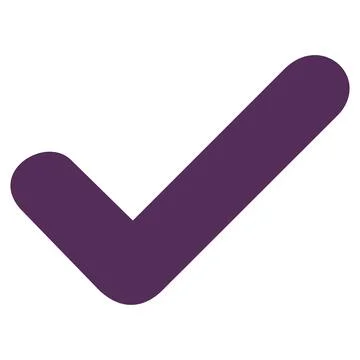 Classic purple checkmark icon for user interface Stock Illustration