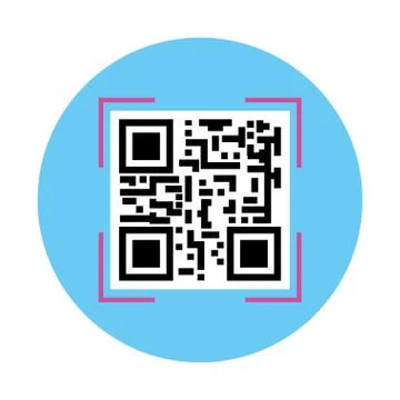Classic qr code in frame circular 库存插图