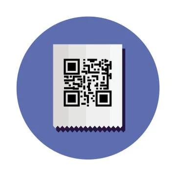Classic qr code in frame circular 库存插图