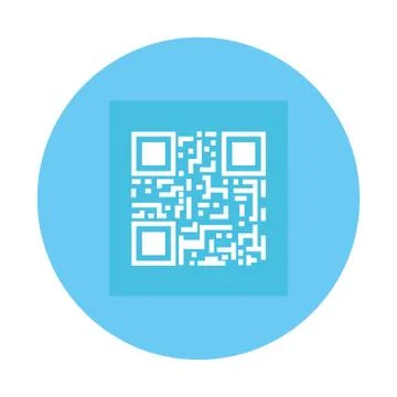 Classic qr code in frame circular 库存插图