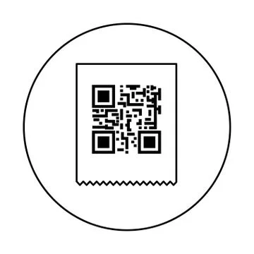 Classic qr code in frame circular 库存插图