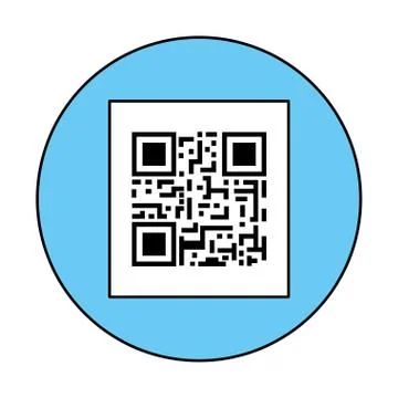 Classic qr code in frame circular 库存插图