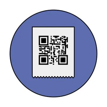 Classic qr code in frame circular 库存插图