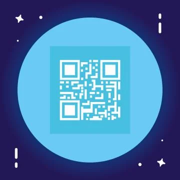 Classic qr code in frame circular 库存插图