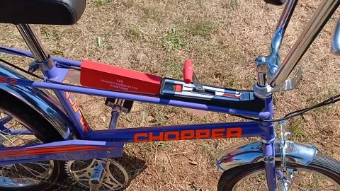 A classic Raleigh Chopper bicycle static display Stock Footage 339371401