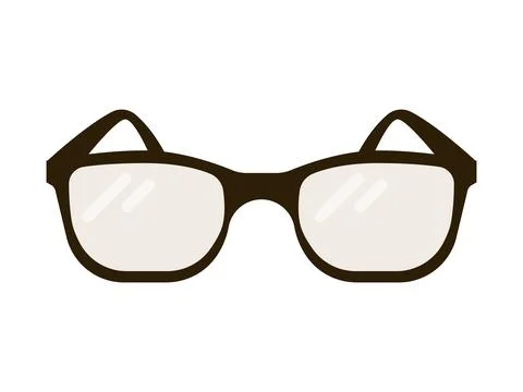 Classic Reading Glasses Flat Icon Stock Illustration