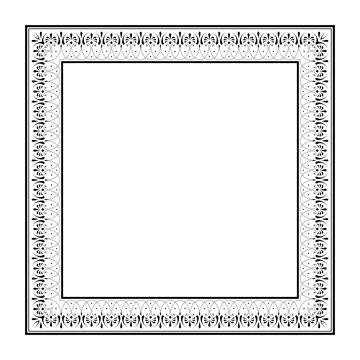 Classic rectangular border frame featuring intricate black floral and scrollwork Stock Illustration