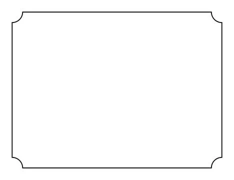 Classic rectangular frame concave rounded corner cutouts Stock Illustration
