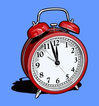 A classic red alarm clock Stock Illustration