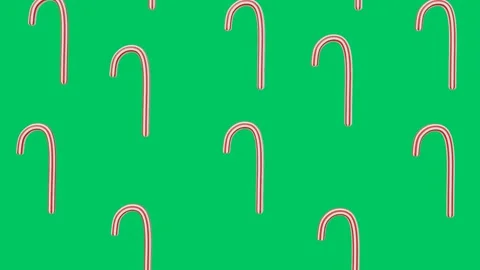 Classic Red and White Candy Cane with Green Background Stock Footage 308282067