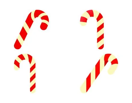 Classic Red and White Candy Canes Festive Holiday Illustration Stock Illustration