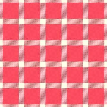 A classic red and white gingham plaid pattern, featuring a seamless geometric イラスト素材