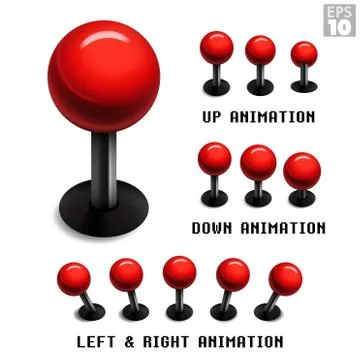 Classic Red Arcade Joystick Stock-Illustration
