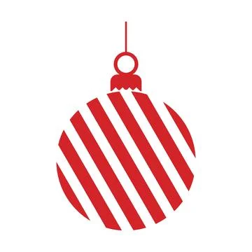 A classic red bauble featuring a modern wavy stripe design, perfect for che.. Stock Illustration