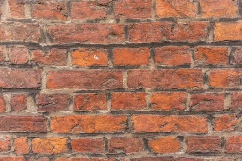 Classic Red Brick wall. Rustic Style Stock Photos